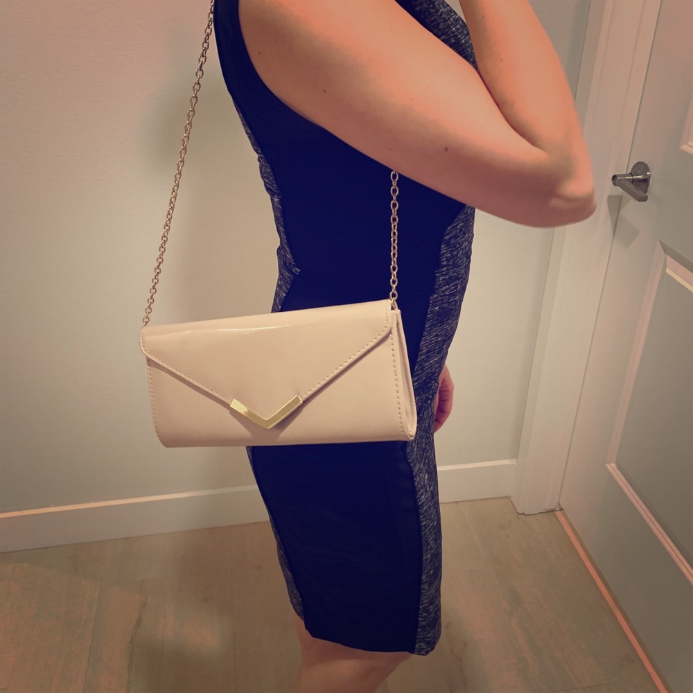 Aldo Nude patent leather clutch / purse